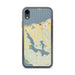 Custom iPhone XR Walloon Lake Michigan Map Phone Case in Woodblock