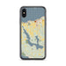 Custom iPhone X/XS Walloon Lake Michigan Map Phone Case in Woodblock