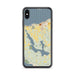 Custom iPhone XS Max Walloon Lake Michigan Map Phone Case in Woodblock