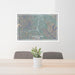 24x36 Walnut Creek California Map Print Lanscape Orientation in Afternoon Style Behind 2 Chairs Table and Potted Plant