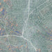 Walnut Creek California Map Print in Afternoon Style Zoomed In Close Up Showing Details