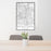 24x36 Walnut Creek California Map Print Portrait Orientation in Classic Style Behind 2 Chairs Table and Potted Plant