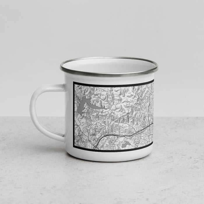 Left View Custom Walnut Creek California Map Enamel Mug in Classic
