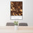 24x36 Walnut Creek California Map Print Portrait Orientation in Ember Style Behind 2 Chairs Table and Potted Plant