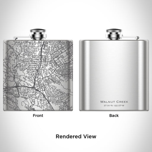 Rendered View of Walnut Creek California Map Engraving on undefined