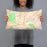 Person holding 20x12 Custom Walnut Creek California Map Throw Pillow in Watercolor