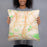 Person holding 18x18 Custom Walnut Creek California Map Throw Pillow in Watercolor