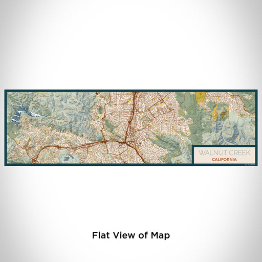 Flat View of Map Custom Walnut Creek California Map Enamel Mug in Woodblock