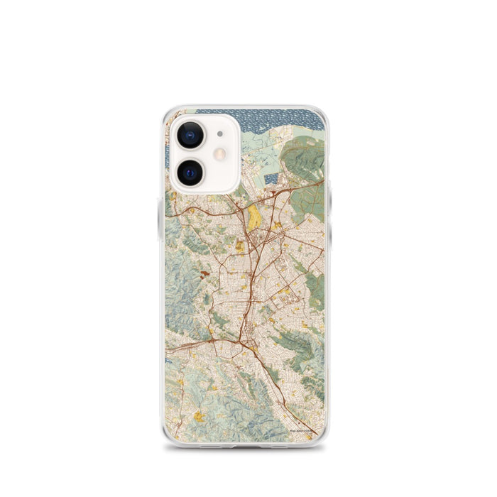 Custom Walnut Creek California Map iPhone 12 mini Phone Case in Woodblock