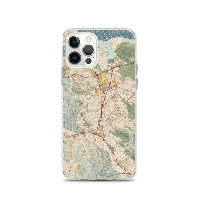 Custom Walnut Creek California Map iPhone 12 Pro Phone Case in Woodblock