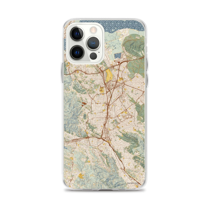 Custom Walnut Creek California Map iPhone 12 Pro Max Phone Case in Woodblock