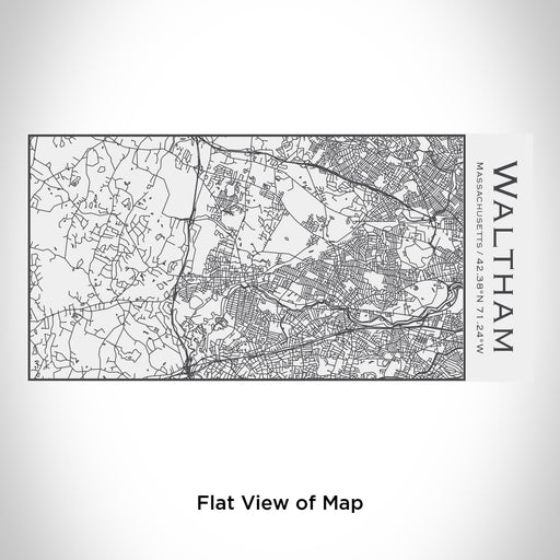 Rendered View of Waltham Massachusetts Map Engraving on 17oz Stainless Steel Insulated Cola Bottle in White