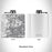 Rendered View of Waltham Massachusetts Map Engraving on 6oz Stainless Steel Flask in White