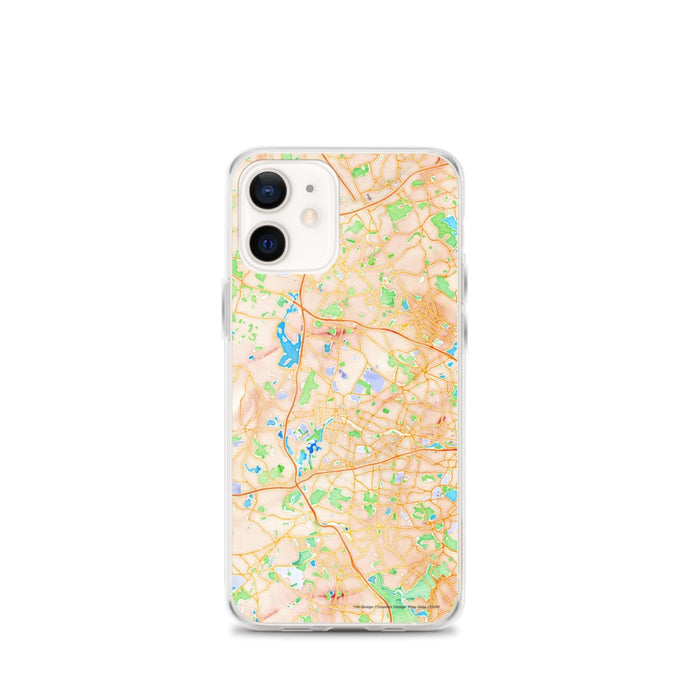 Custom Waltham Massachusetts Map iPhone 12 mini Phone Case in Watercolor