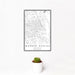 12x18 Warner Robins Georgia Map Print Portrait Orientation in Classic Style With Small Cactus Plant in White Planter
