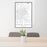 24x36 Warner Robins Georgia Map Print Portrait Orientation in Classic Style Behind 2 Chairs Table and Potted Plant