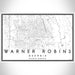 Warner Robins Georgia Map Print Landscape Orientation in Classic Style With Shaded Background