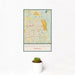 12x18 Warner Robins Georgia Map Print Portrait Orientation in Woodblock Style With Small Cactus Plant in White Planter