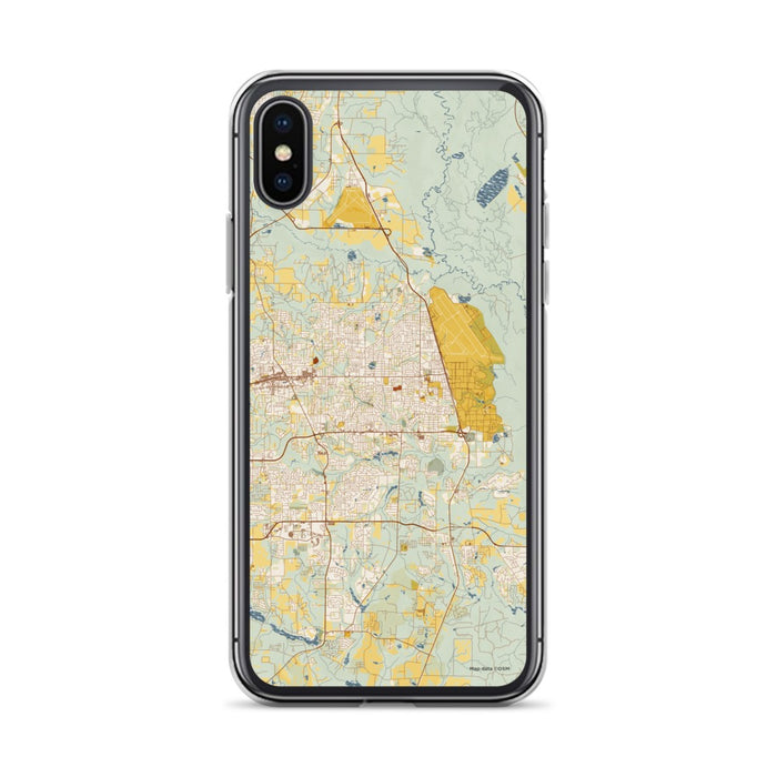 Custom Warner Robins Georgia Map Phone Case in Woodblock