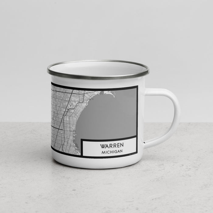 Right View Custom Warren Michigan Map Enamel Mug in Classic