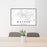 24x36 Warren Ohio Map Print Landscape Orientation in Classic Style Behind 2 Chairs Table and Potted Plant