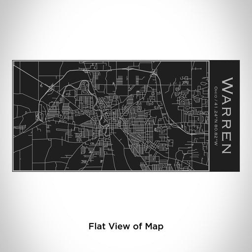 Rendered View of Warren Ohio Map Engraving on 17oz Stainless Steel Insulated Cola Bottle in Black