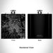 Rendered View of Warren Ohio Map Engraving on 6oz Stainless Steel Flask in Black