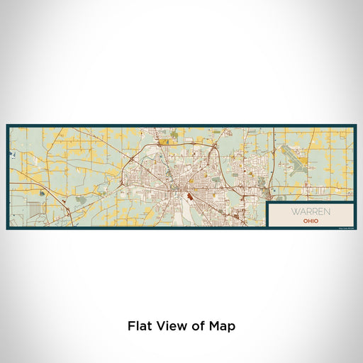 Flat View of Map Custom Warren Ohio Map Enamel Mug in Woodblock