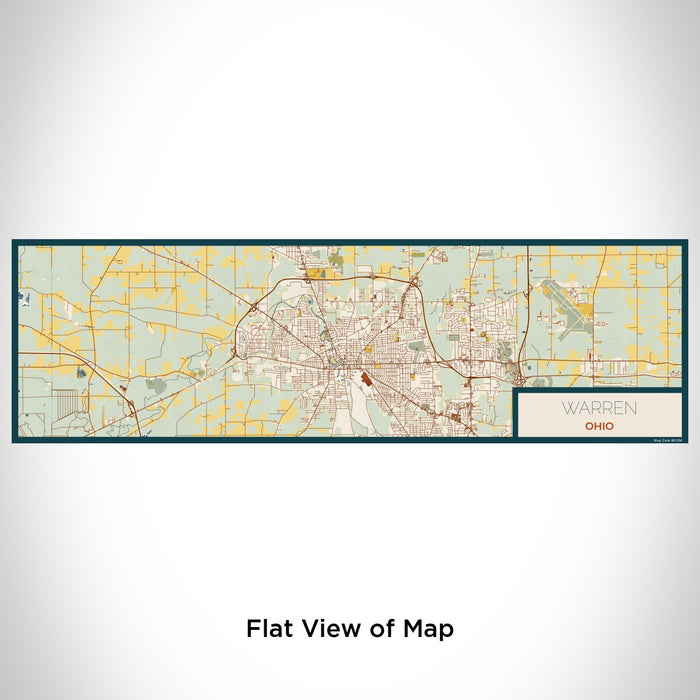 Flat View of Map Custom Warren Ohio Map Enamel Mug in Woodblock