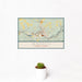 12x18 Warren Pennsylvania Map Print Landscape Orientation in Woodblock Style With Small Cactus Plant in White Planter