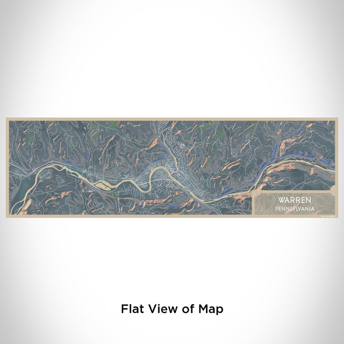 Flat View of Map Custom Warren Pennsylvania Map Enamel Mug in Afternoon