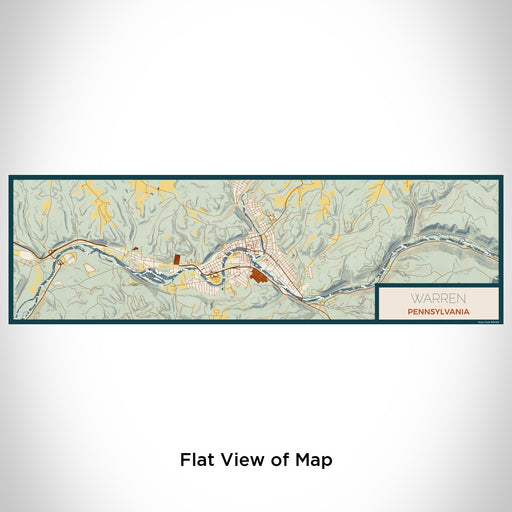 Flat View of Map Custom Warren Pennsylvania Map Enamel Mug in Woodblock