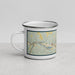 Left View Custom Warren Pennsylvania Map Enamel Mug in Woodblock