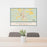 24x36 Warrenton North Carolina Map Print Lanscape Orientation in Woodblock Style Behind 2 Chairs Table and Potted Plant