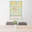 24x36 Warrenton North Carolina Map Print Portrait Orientation in Woodblock Style Behind 2 Chairs Table and Potted Plant
