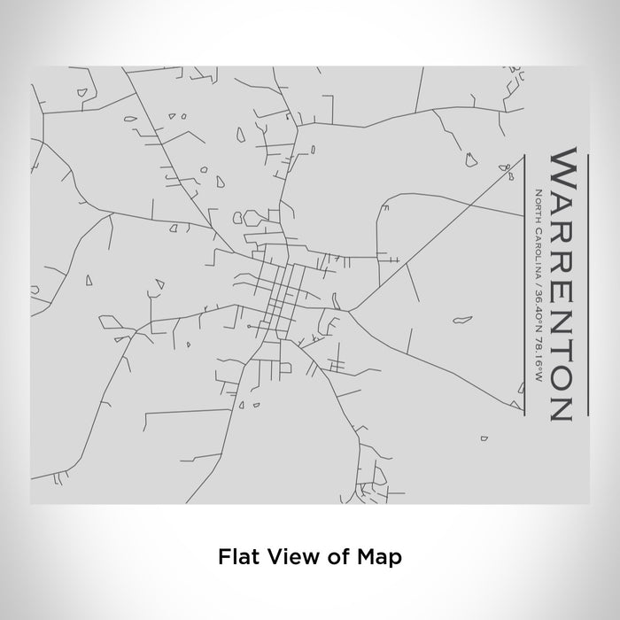 Rendered View of Warrenton North Carolina Map Engraving on 20oz Stainless Steel Insulated Bottle with Bamboo Top