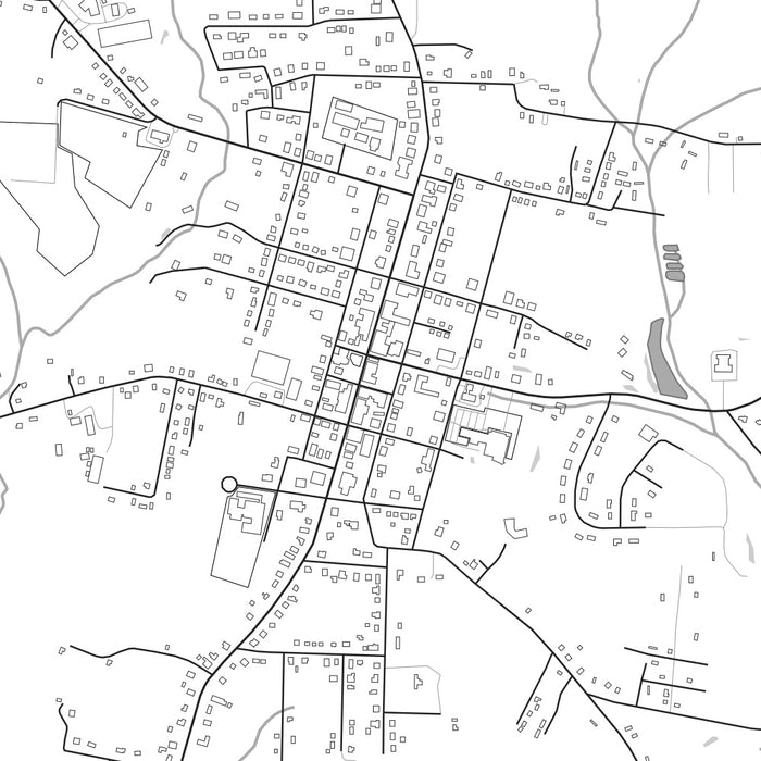 Warrenton North Carolina Map Print in Classic Style Zoomed In Close Up Showing Details