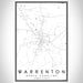 Warrenton North Carolina Map Print Portrait Orientation in Classic Style With Shaded Background