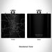 Rendered View of Warrenton North Carolina Map Engraving on 6oz Stainless Steel Flask in Black