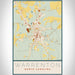 Warrenton North Carolina Map Print Portrait Orientation in Woodblock Style With Shaded Background