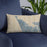 Custom Warrenton Oregon Map Throw Pillow in Afternoon on Blue Colored Chair