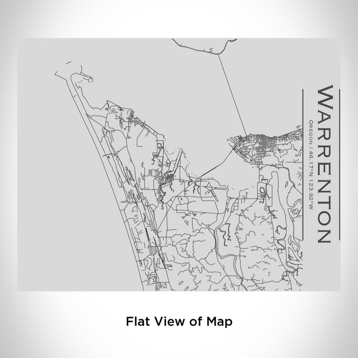 Rendered View of Warrenton Oregon Map Engraving on 20oz Stainless Steel Insulated Bottle with Bamboo Top