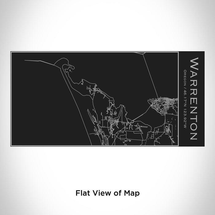Rendered View of Warrenton Oregon Map Engraving on 17oz Stainless Steel Insulated Cola Bottle in Black
