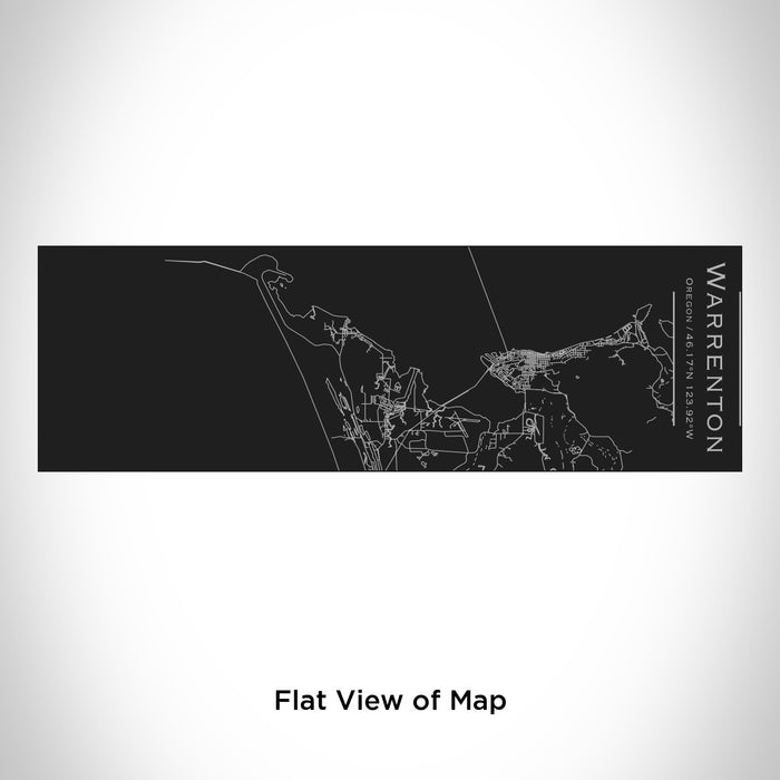 Rendered View of Warrenton Oregon Map Engraving on 10oz Stainless Steel Insulated Cup with Sliding Lid in Black