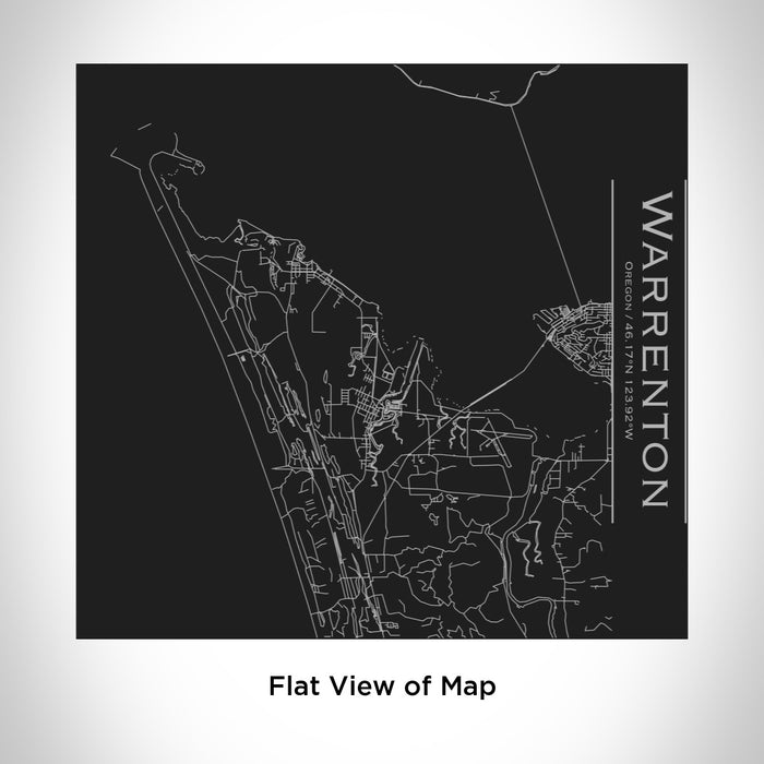 Rendered View of Warrenton Oregon Map Engraving on 17oz Stainless Steel Insulated Tumbler in Black