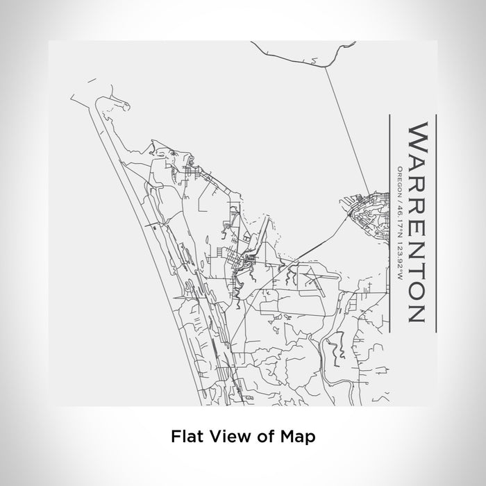 Rendered View of Warrenton Oregon Map Engraving on 17oz Stainless Steel Insulated Tumbler in White