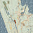 Warrenton Oregon Map Print in Woodblock Style Zoomed In Close Up Showing Details