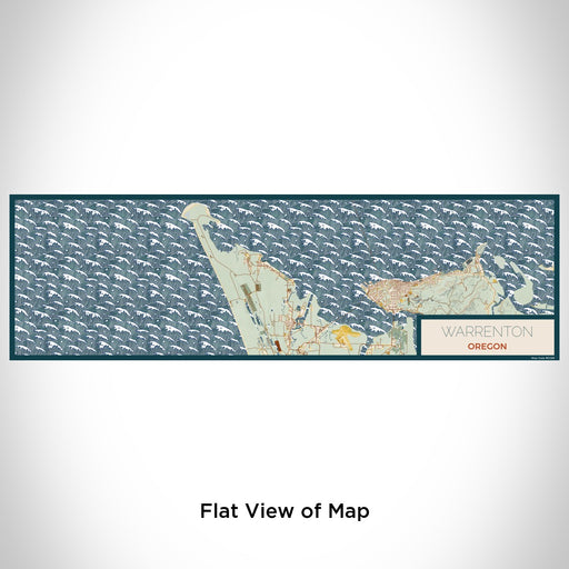 Flat View of Map Custom Warrenton Oregon Map Enamel Mug in Woodblock