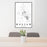 24x36 Warsaw Indiana Map Print Portrait Orientation in Classic Style Behind 2 Chairs Table and Potted Plant