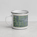 Left View Custom Warsaw Indiana Map Enamel Mug in Afternoon